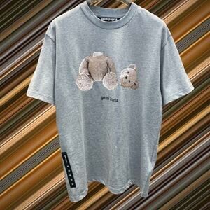 Palm Angels Casual Short Sleeve T-Shirt Gray